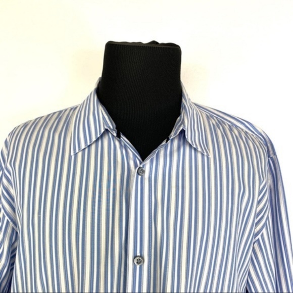 Calvin Klein Other - CALVIN KLEIN Blue Stripe Bottom Down Shirt